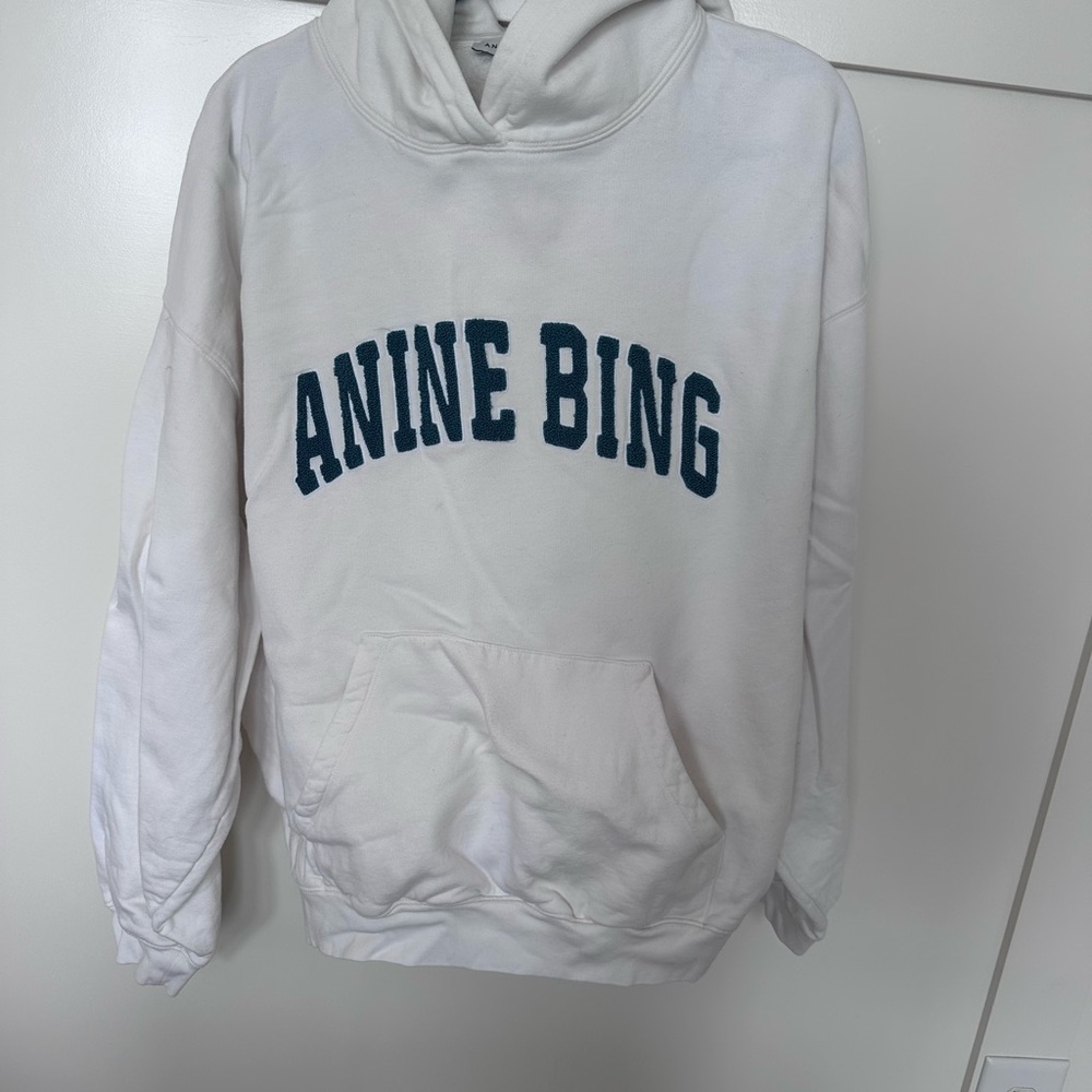 Anine Bing White Hoodie